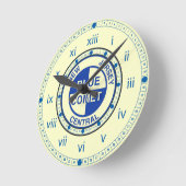 Horloge Ronde Logo du New Jersey Central Blue Comet Train (Angle)