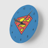 Horloge Ronde Logo du S-Bouclier | Superman de Superman (Angle)