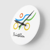 Horloge Ronde Logo du triathlon (Angle)