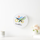 Horloge Ronde Logo du triathlon (Maison)