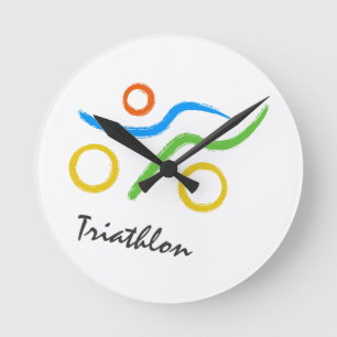Horloge Ronde Logo du triathlon