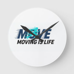 Horloge Ronde Logo dynamique avec silhouette de coureur et texte