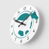 Horloge Ronde Logo moderne Turquoise Horse Circle (Angle)