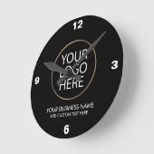 Horloge Ronde Logo professionnel et entreprise de texte noir (Angle)