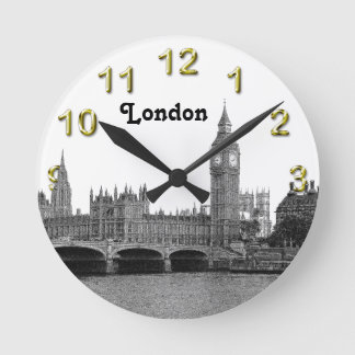 Horloge Ronde Londres Angleterre Royaume-Uni Skyline Etché