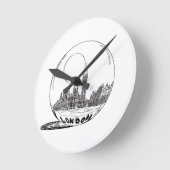 Horloge Ronde Londres dans une boule de verre. (Angle)