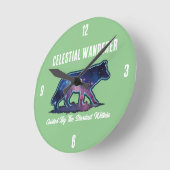 Horloge Ronde Lone Galaxy Wolf Silhouette - (Angle)
