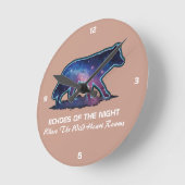 Horloge Ronde Lone Galaxy Wolf Silhouette (Echoes of the night)- (Angle)
