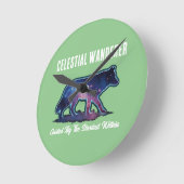 Horloge Ronde Lone Galaxy Wolf Silhouette (NO NUMBERS) (Angle)