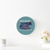 Horloge Ronde Lone Galaxy Wolf Silhouette - wild (NO NUMBERS) (Maison)