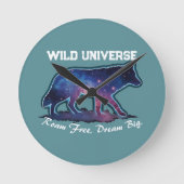 Horloge Ronde Lone Galaxy Wolf Silhouette - wild (NO NUMBERS) (Recto)