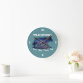 Horloge Ronde Lone Galaxy Wolf Silhouette (wild universe) - (Maison)