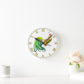 Horloge Ronde Long Tailed Phoenix Rooster Wall Clock (Maison)