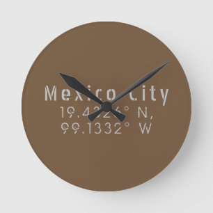 Horloge Ronde Longitude de la latitude de Mexico