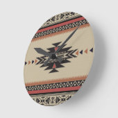 Horloge Ronde L'os, noir, se rouillent style indien (Angle)