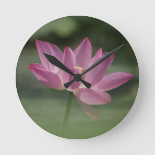 Horloge Ronde Lotus Blossom Rose Sacré - Serene Zen Art pour Med