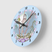 Horloge Ronde Lotus Moon Bambou (Angle)