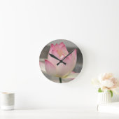 Horloge Ronde Lotus rose (Maison)
