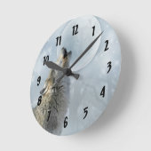 Horloge Ronde Loup bleu (Angle)