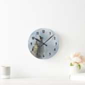 Horloge Ronde Loup bleu (Maison)