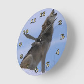 Horloge Ronde Loup de l'Alaska (Angle)