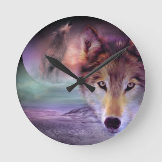 Horloge Ronde Loup de lune