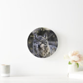 Horloge Ronde Loup gris (Maison)