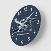 Horloge Ronde Loup noir (Angle)