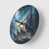 Horloge Ronde Loups (Angle)