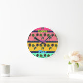 Horloge Ronde Love Eat Play Art Print (Maison)