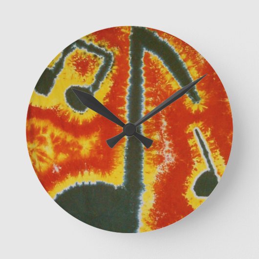 Horloge Ronde Love Music Notes Tie Dye (Recto)