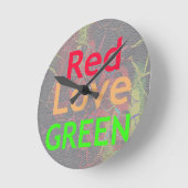 HORLOGE RONDE LOVE RED GOLDEN VERT (Angle)