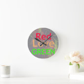 HORLOGE RONDE LOVE RED GOLDEN VERT (Maison)