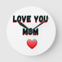Love You Mom - Typographie manuscrite au coeur