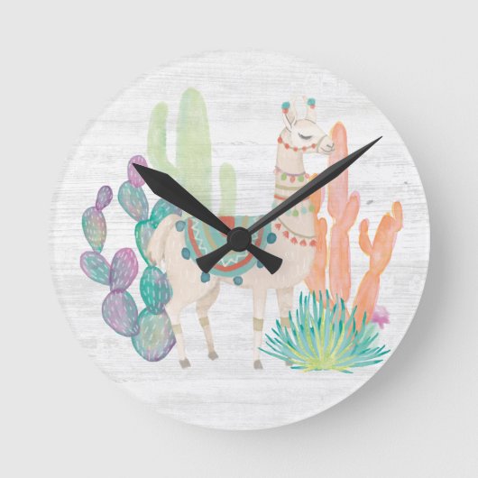 Horloge Ronde Lovely Llamas II (Recto)