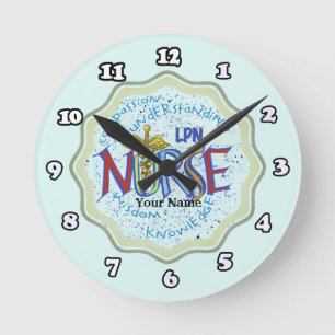 Horloge Ronde LPN Nurse Motto