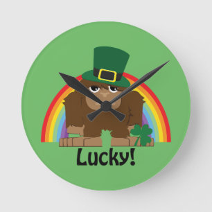 Horloge Ronde Lucky Bigfoot Leprechaun