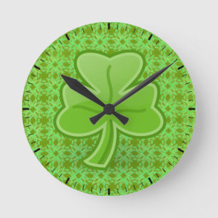 Horloge Ronde Lucky Shamrock