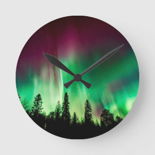 Horloge Ronde Lumière nord d'Aurora borealis