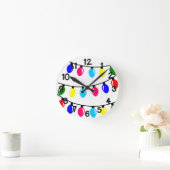 Horloge Ronde Lumières de Noël (Maison)