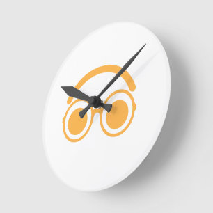 Horloge Ronde Lunettes Ambre Visionnaire