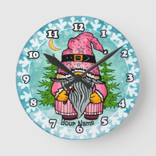 Horloge Ronde lutin de Noël