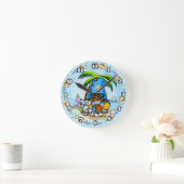 Horloge Ronde Lutins de plage (Maison)