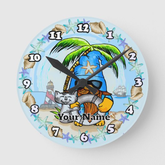 Horloge Ronde Lutins de plage (Recto)
