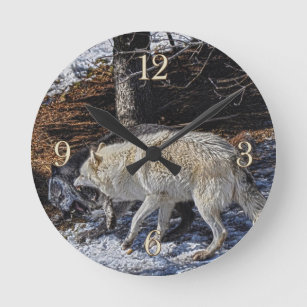 Horloge Ronde Lutter contre l'horloge sauvage des loups gris
