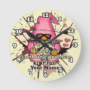 Horloge Ronde Lutteur contre le jeu compulsif gnome