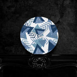 Horloge Ronde Luxe 90s Abstrait | Turquoise Navy Blue Motif<br><div class="desc">#abstractart Elégant contemporain géométrique moderne pop-art abstrait dans une palette sophistiquée pastel turquoise, vert menthe et bleu marine "Under the Sea" inspirée des années 1990 et 1980 avec des graphismes rétro absolument géniaux. Le style Memphis aléatoire des années 80 et 90 incluait des motifs sans couture de zigzags et de...</div>