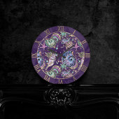 Horloge Ronde Luxe violet sous-marine | Dark Pastel Gold Sea Lif