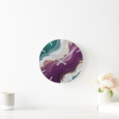 Horloge Ronde Luxury Gold Glitter Marble Pattern (Maison)