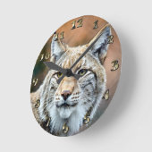 Horloge Ronde Lynx Bobcat Wildlife (Angle)